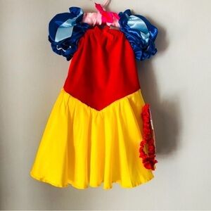 Girls' Classic Snow Princess Costume Dress in Red, Yellow & Blue